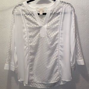 White Mid Length Sleeve Top
